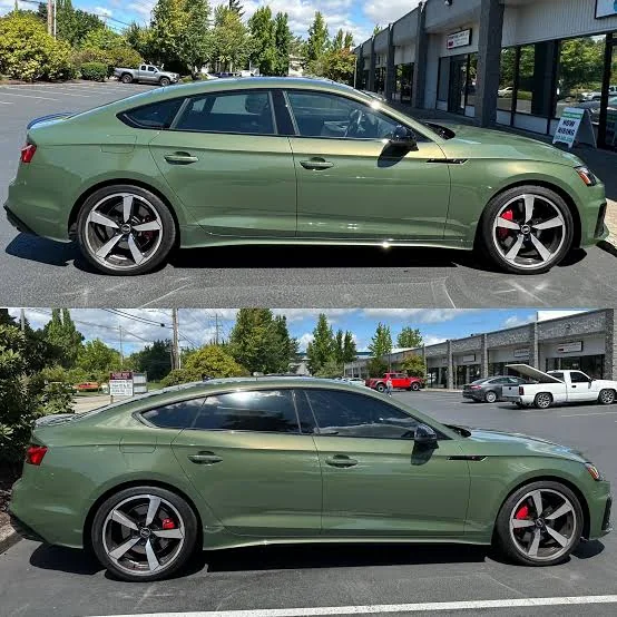 Audi before and after window tint