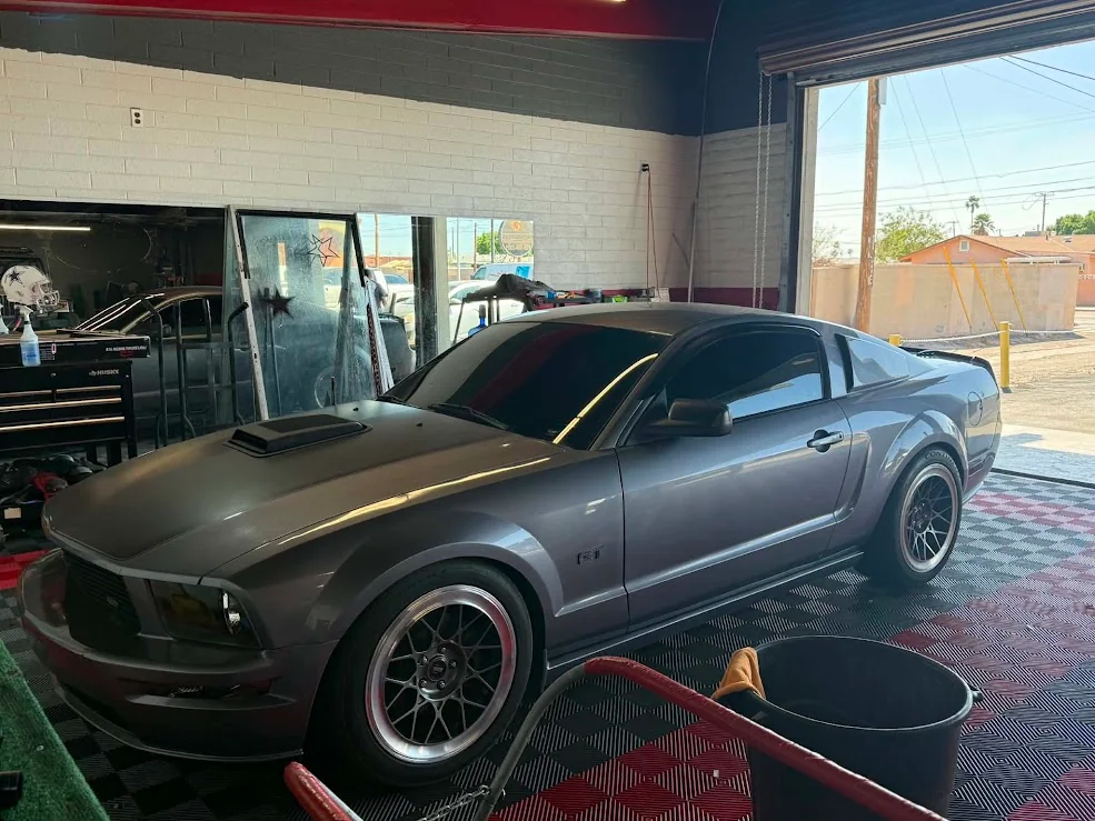 Ford Mustang GT in the Frank & Son shop bay in Yuma, Arizona